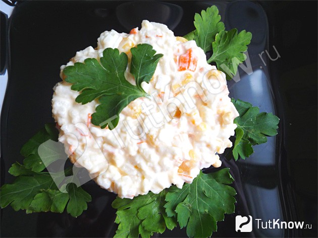 Салаты из овощей с крабовым мясом рецепты