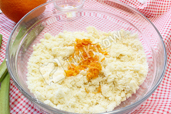 Рецепт пирога с ревенем и апельсином шаг 2