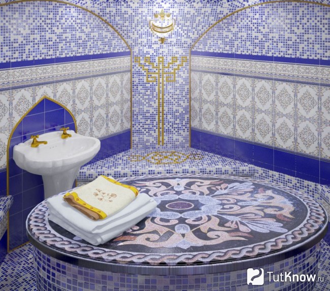 Интерьер комнаты отдыха в бане