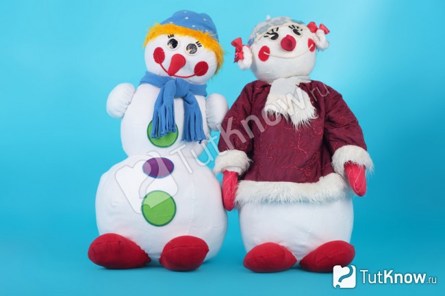 Снеговик из ткани Снеговик из ткани