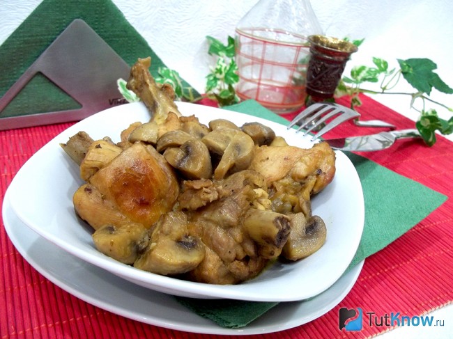 Картошка с курицей и грибами в сметане рецепт 42