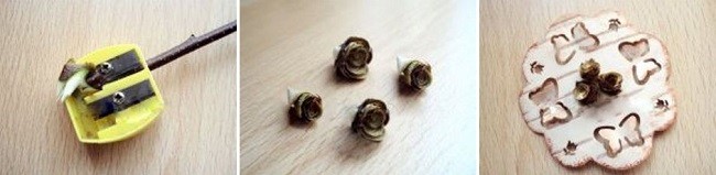 Розы из берёзовой коры