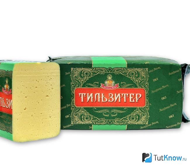 Сыр Тильзитер в упаковке