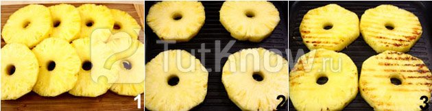 Жареный ананас с мёдом и корицей