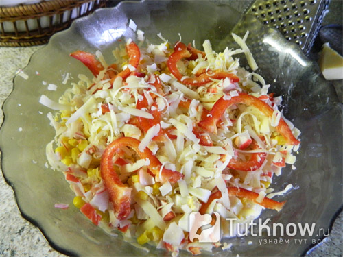 Крабовый салат, приготовление
