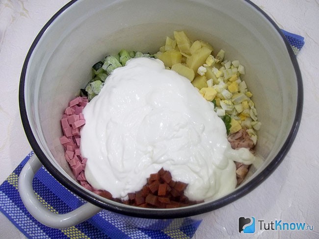 К продуктам добавлена сметана