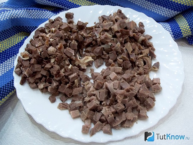 Субпродукты нарезаны кубиками