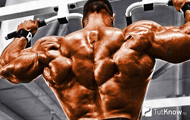Спортсмен делает тягу верхнего блока