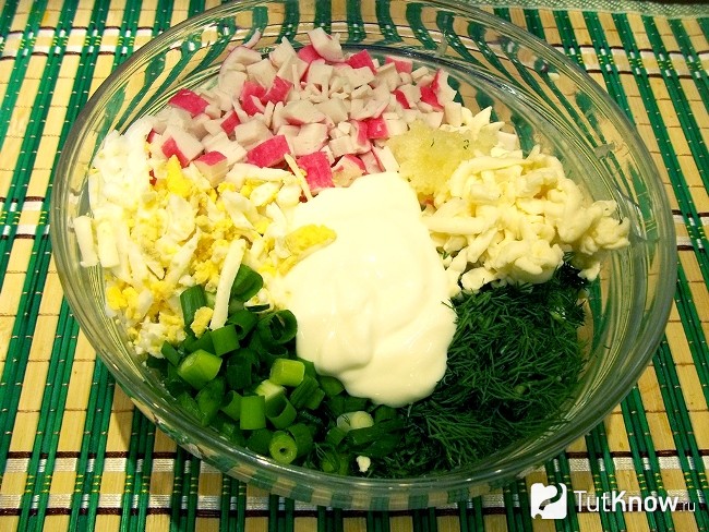 К продуктам добавлен майонез