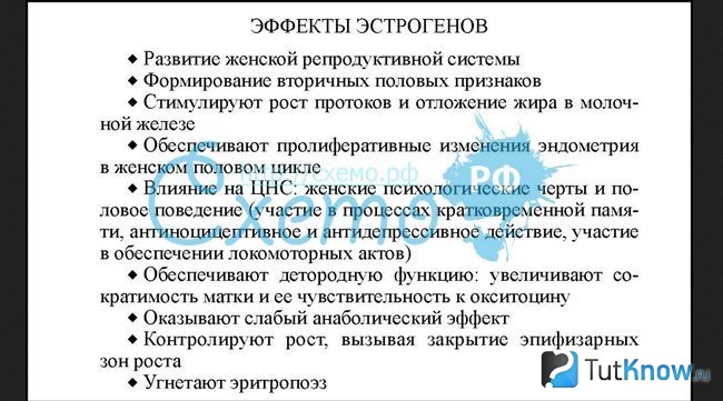 Пояснение эффектов эстрогенов в организме