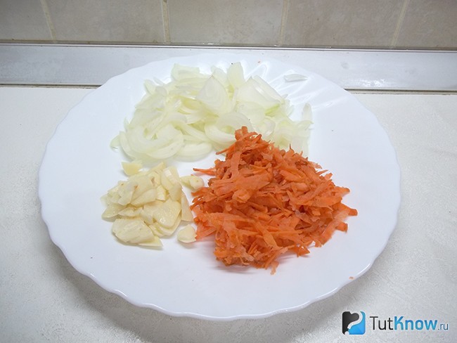 Овощи нарезаны