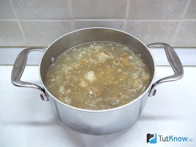 К грибам добавлен жареный лук