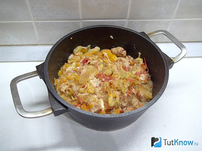 Готовые продукты перемешаны
