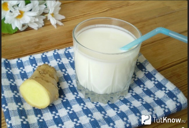 Имбирный корень и кефир