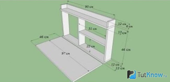 Схема изготовления зарываемой полочки