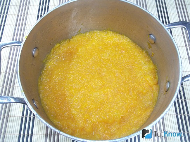 Тыква отварена и пюрирована