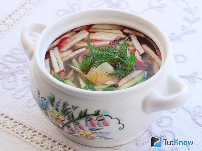 Классическая окрошка на квасе