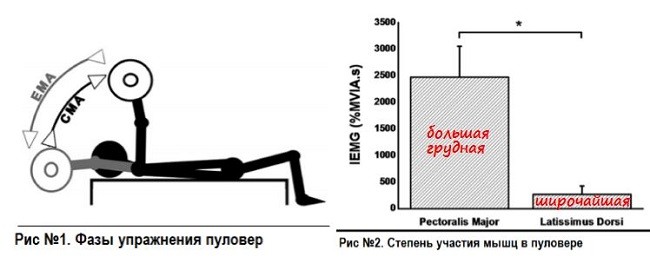 Фазы выполнения пуловера со штангой