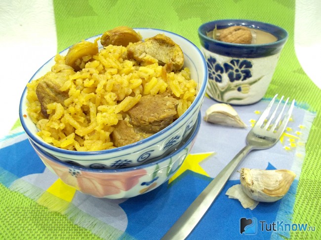 Готовый рис с мясом