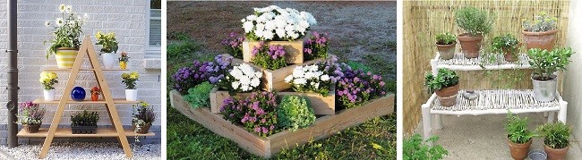 Самодельные деревянные подставки для цветов