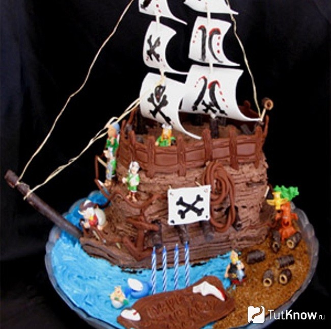 Торт для пиратской вечеринки