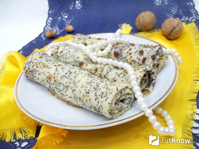 Готовые французские маковые блинчики