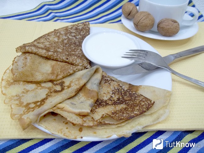 Блины из ржаной муки на сыворотке