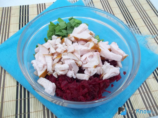 Мясо нарезано