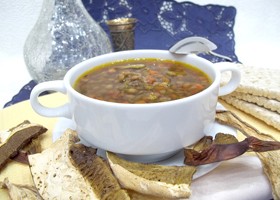 Грибной суп с чечевицей