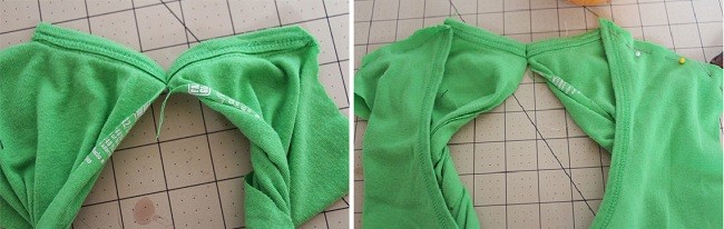 Скрепление половинок спинки швом сверху