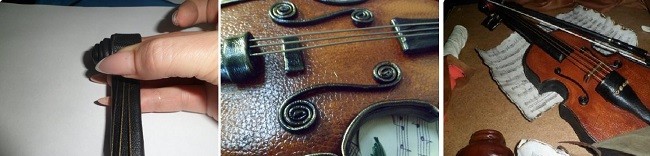 Формиррование струн скрипки для коллажа