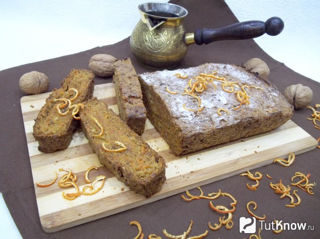 Готовый морковный кекс