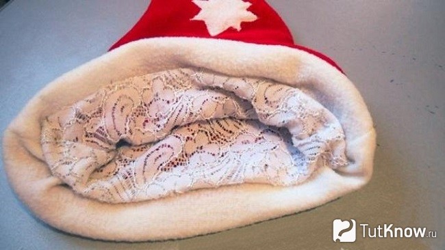 Шапка Санта-Клауса с флисовой подкладкой