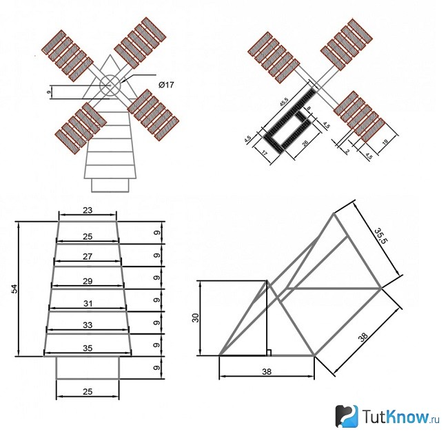 Ветряная мельница чертежи с размерами