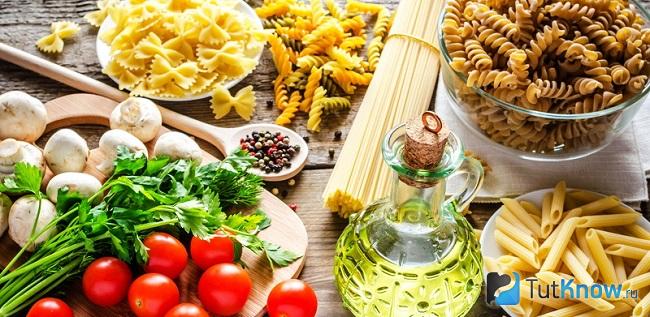Продукты питания на столе