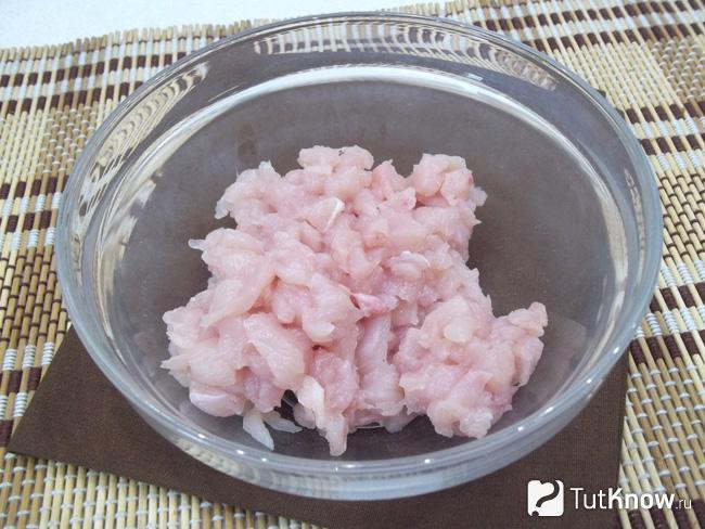 Мясо нарезано
