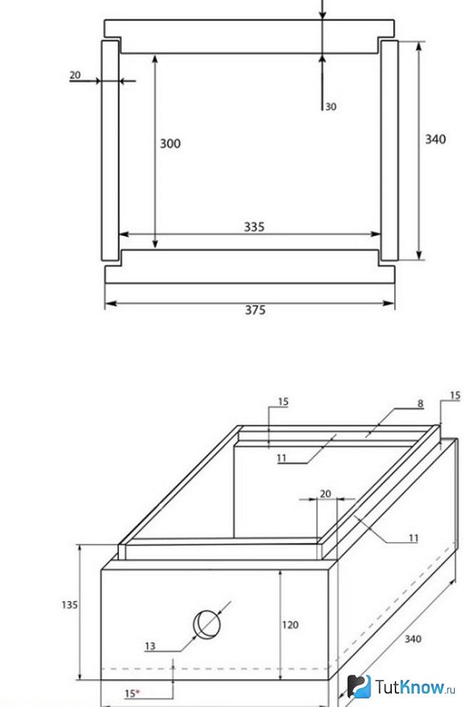 Чертеж ящика пчеловода