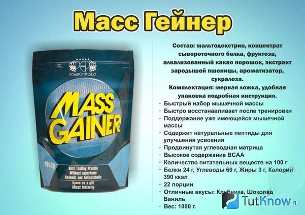 Элементы, входящие в состав Gainer PGP