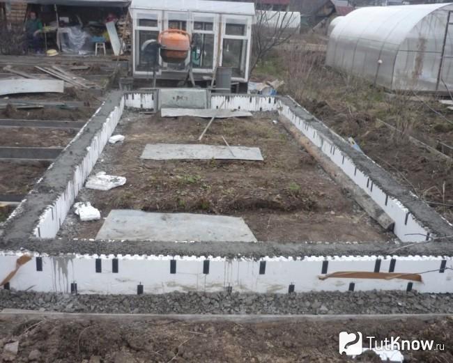 Фундамент под теплицу из окон