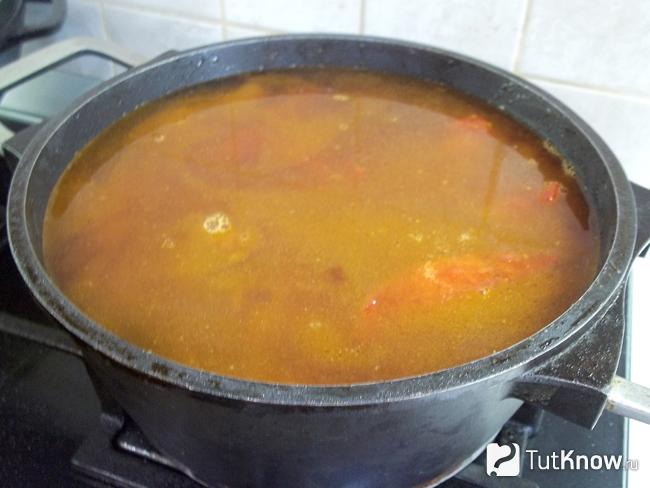 Продукты залиты водой