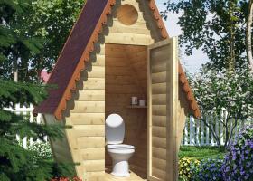 Как построить дачный уличный туалет, украсить его?