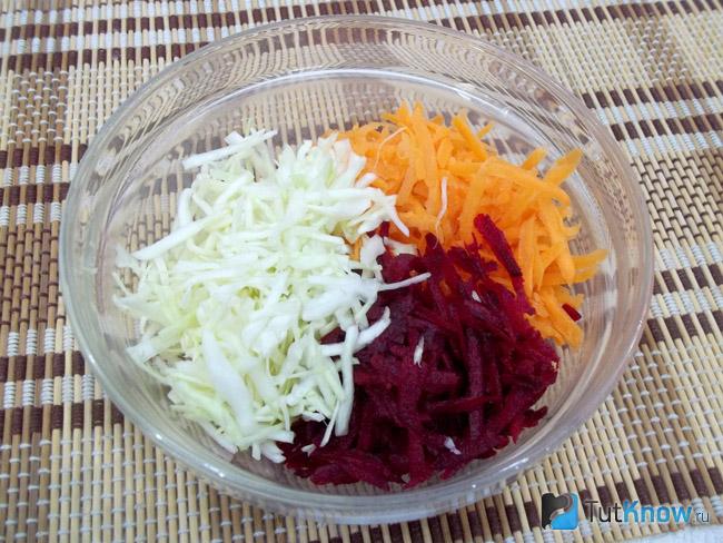 Овощи заправлены маслом