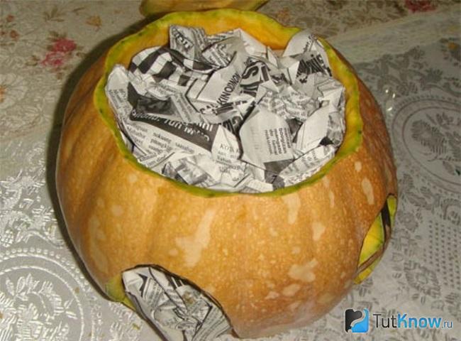 Наполнение заготовки из тыквы