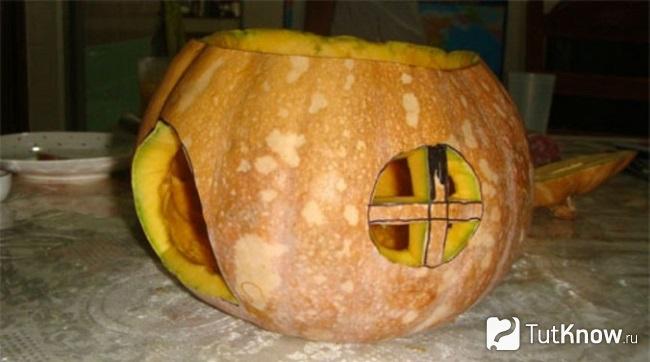 Заготовка из тыквы для создания домика