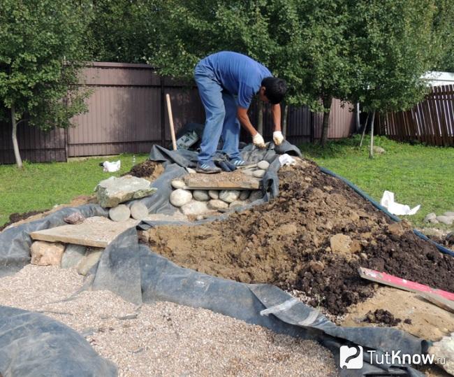 Подготовка участка под альпийскую горку
