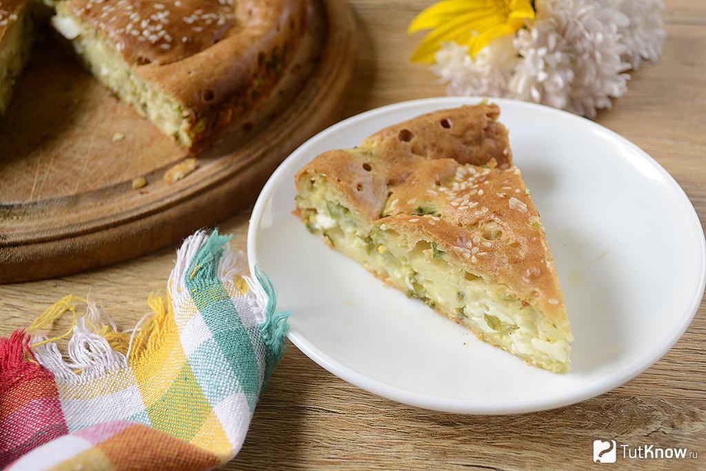 Заливной пирог с яйцом и зеленым луком рецепт с фото в духовке