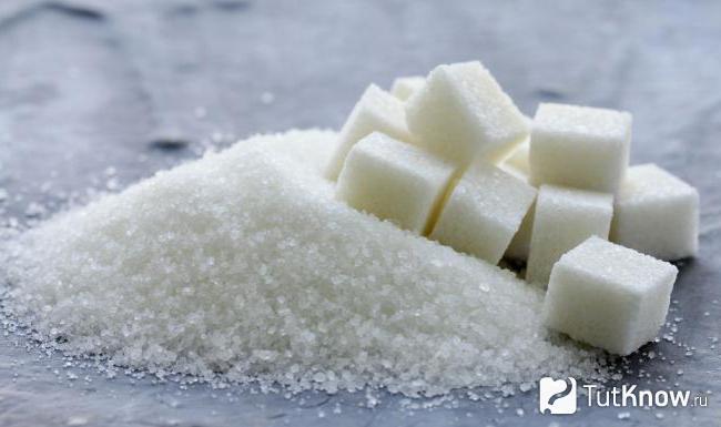 Горка сахара и сахарные кубики