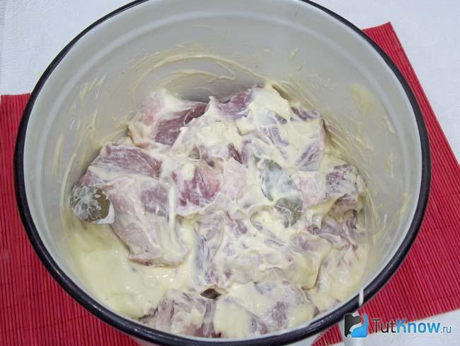 Мясо перемешано