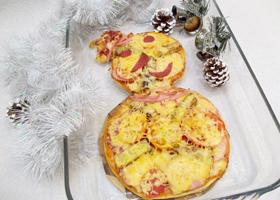Новогодняя пицца «Снеговик»