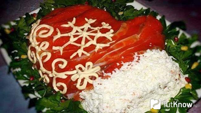 Салат Варежка Деда Мороза
